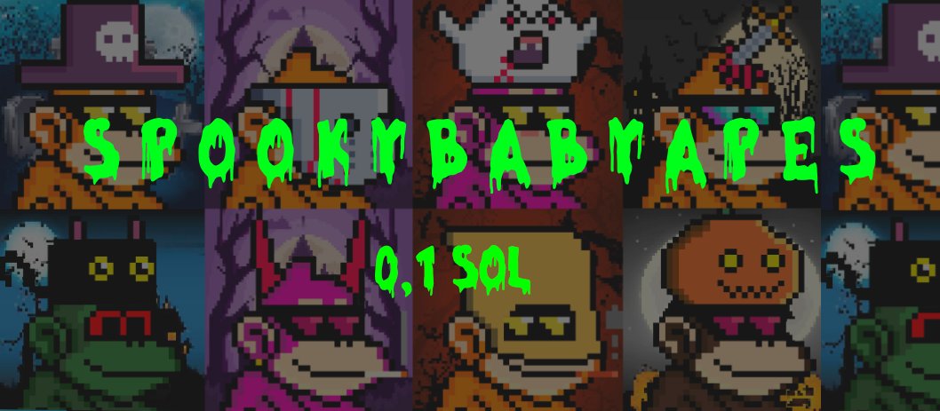 spookybabyapes's tweet photo. 🚨IMPORTANT ANNOUNCEMENT🚨
We have decided to lower mint price to 0.1 SOL!🎉
If you already minted, we will airdrop you 1 FREE SPOOKYBABYAPE!🐒
BOOGI BOOGI👻
#SolanaNFTs #babyapes #NFTCommunity #NFTs https://t.co/CCo2Gd5GZf
