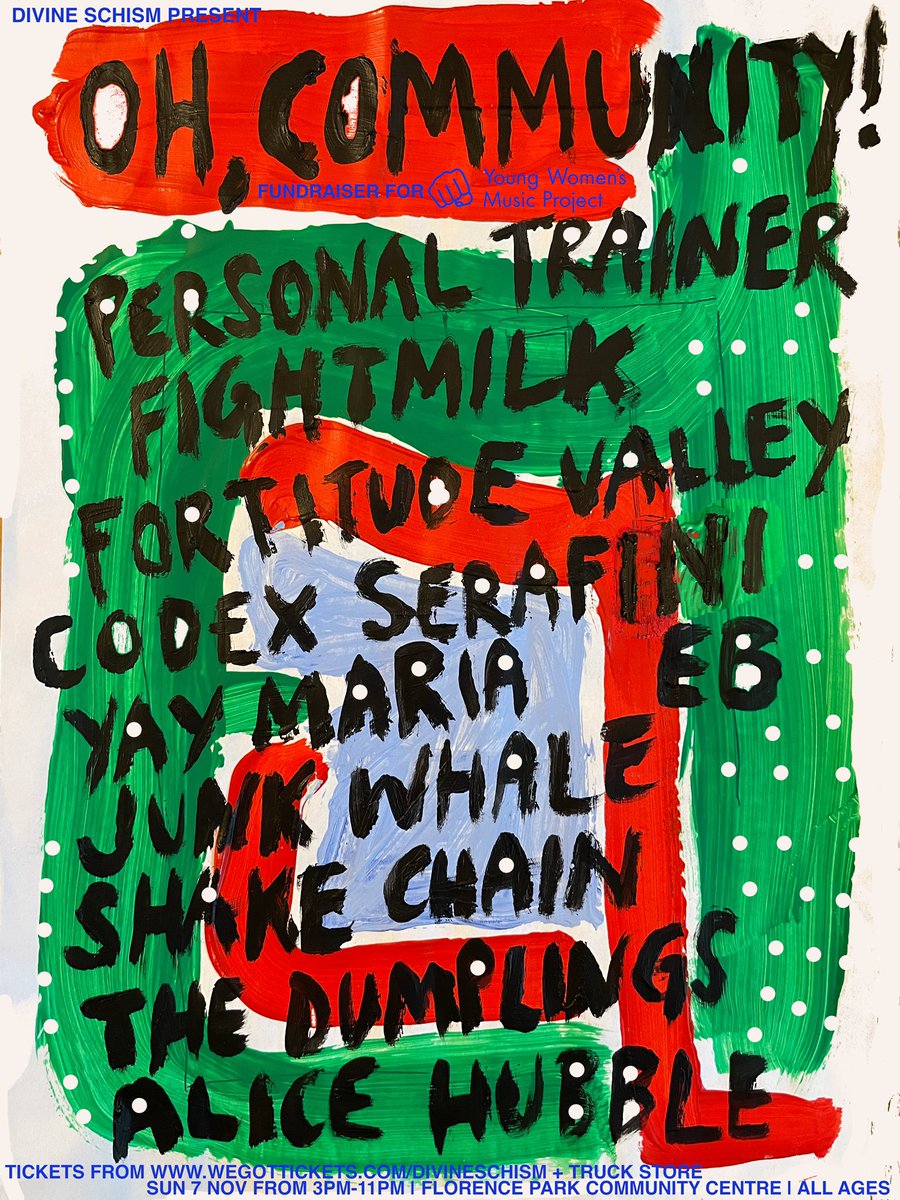 Oh my, OH, COMMUNITY! is 2 weeks away - thanks to <a href="/NightshiftMag/">Nightshiftmusicmag</a> for the front page news! Only 3 £10 early bird tickets left then £15 for 10 acts 3pm-11pm Sun 7th Nov at Florence Park Community Centre! wegottickets.com/divineschism