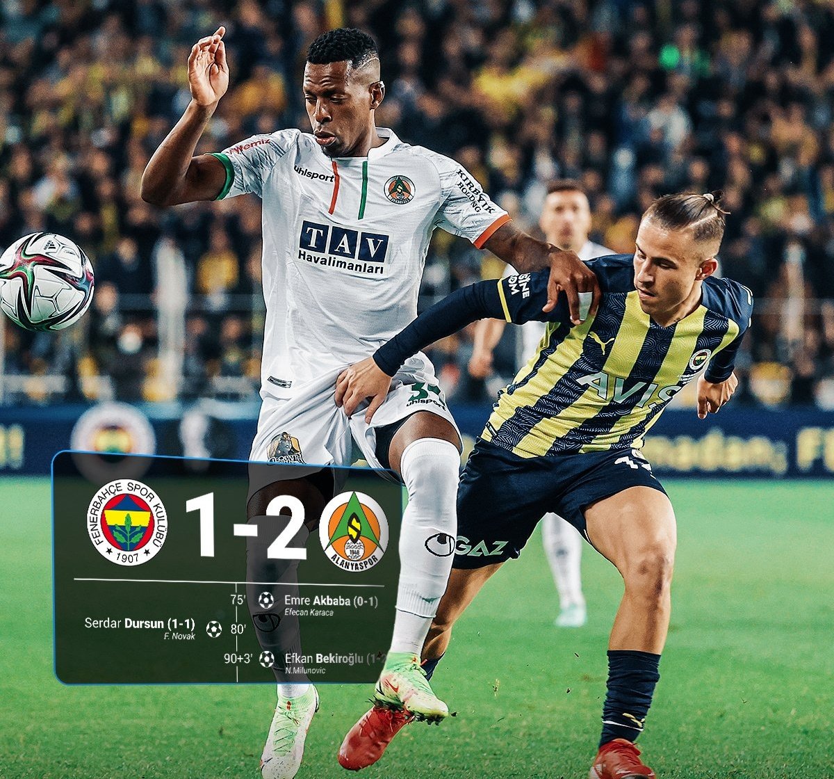 Sportskorr's tweet photo. Fenerbahçe evinde Alanyaspor'a mağlup oldu. https://t.co/7UYzExx06y