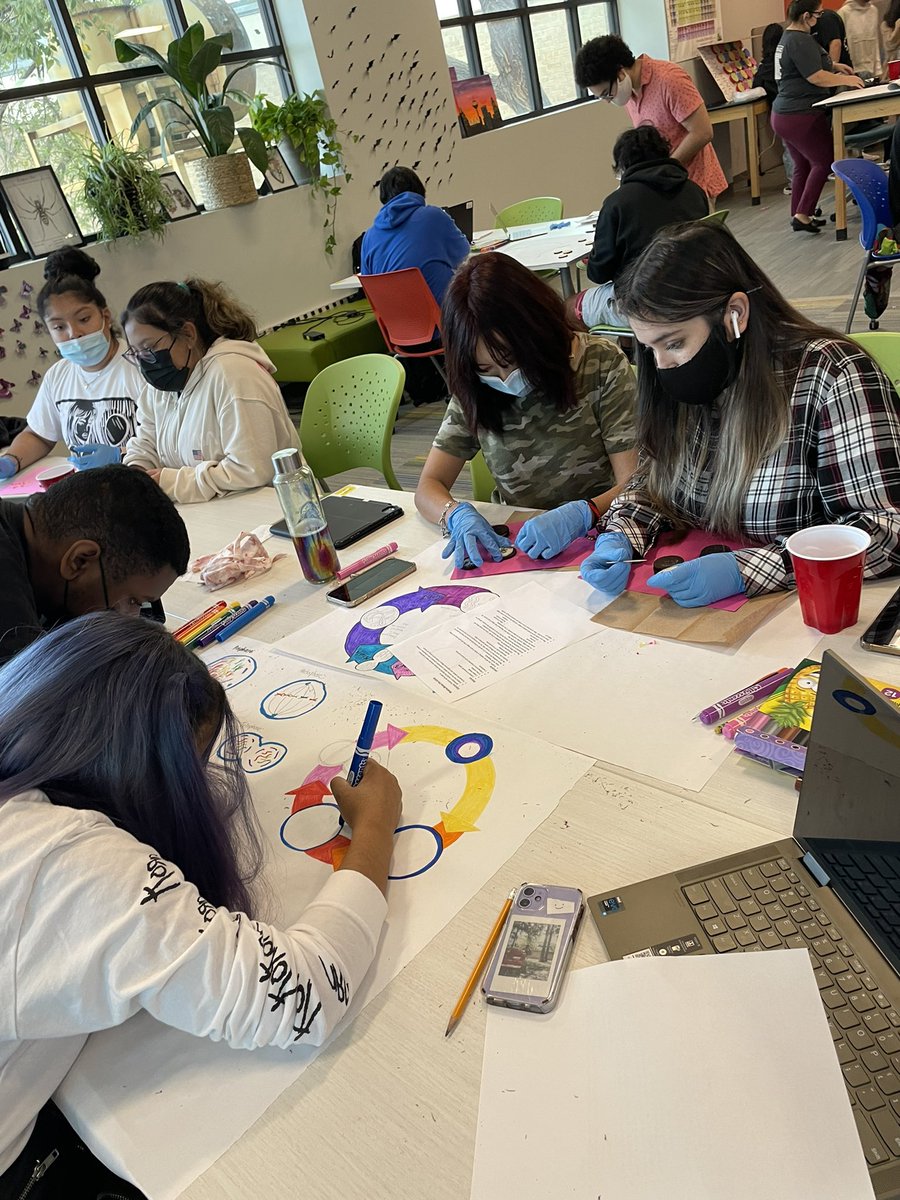kendrargarza's tweet photo. DC bio students diagraming the Eukaryotic Cell Cycle and Modeling Mitosis with Oreos this week. I love their questions and curiosity! #casttechproud https://t.co/1hWDeThzzi