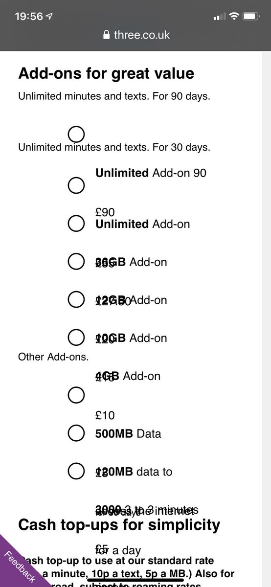Wee_Biddy's tweet photo. @ThreeUKSupport This is the problem. It’s hard to know what you are selecting. I managed it through trial and error but not ideal. https://t.co/QaMqsxgUUL