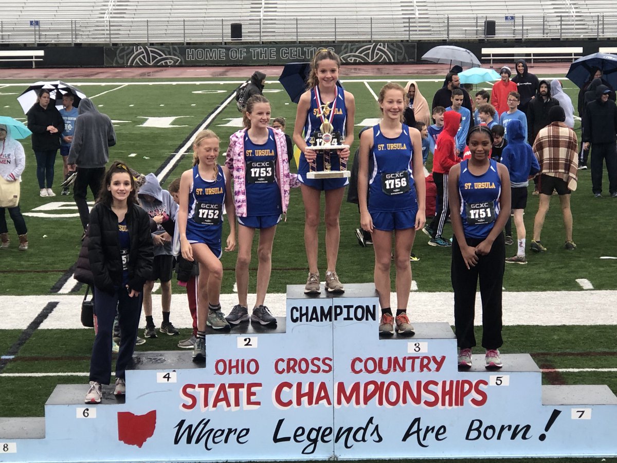 SUAJA_RunU's tweet photo. A few runners short, and running in chilly wet conditions this tough SUA JA XC team placed 4th in the Ohio Youth Runners State meet Silver Division! Madilyn Polte finished 13th making it into podium ceremony! #ArrowProud https://t.co/TeiRyZd9UU