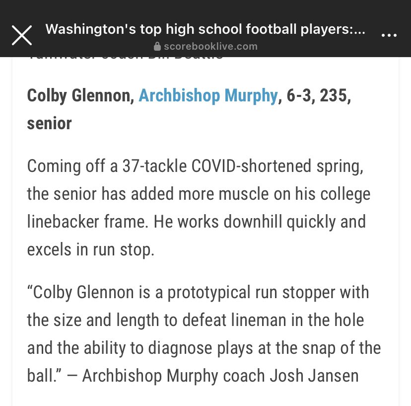 Thanks <a href="/SBLiveWA/">Washington High School On SI</a> for the write up. Thank you @CoachJansen_ <a href="/MurphyFootball_/">Archbishop Murphy HS Football</a>  #faithfamilyfootball #V3 <a href="/RylandSpencer/">Ryland Spencer™</a> <a href="/BrandonHuffman/">Brandon Huffman</a> <a href="/stevewillits/">Steve Willits</a>