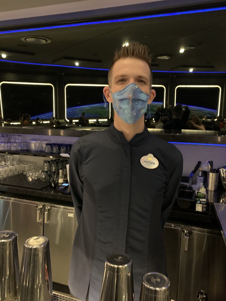 Teri_Kiapos's tweet photo. Mathew at Space 220 is an absolute treasure. Such great service and personality. One of the best! He made our Space230 experience unforgettable, we will definitely be back. #castcompliment #wdwcastmember https://t.co/aXgzs6OHBL