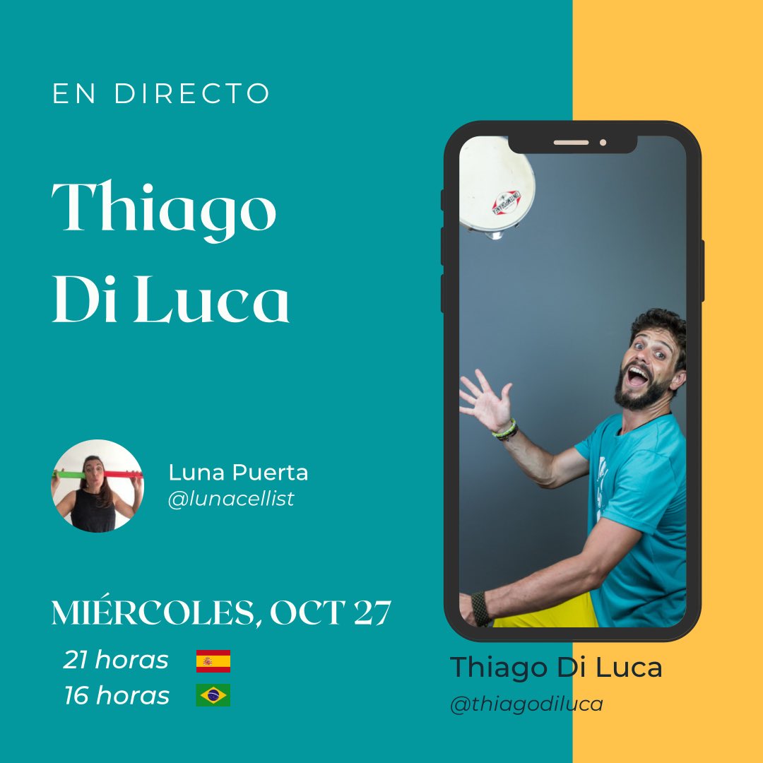 LunaCellist's tweet photo. Este miércoles estaremos con Thiago di Luca en directo en Instagram. https://t.co/2dmAA0XkuV