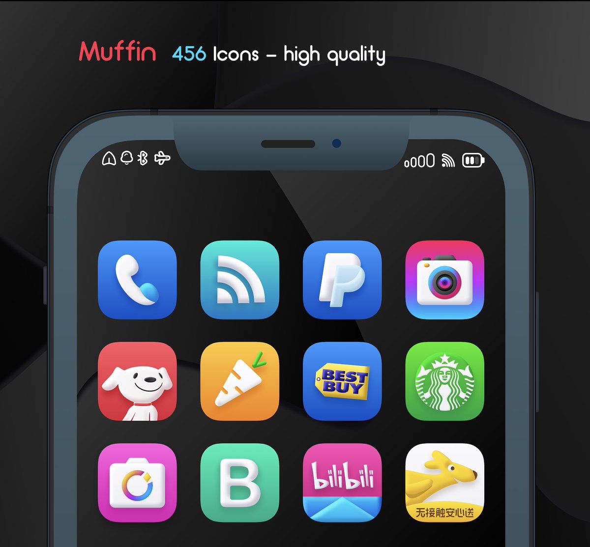 OuniDesigns's tweet image. Check out Muffin  #UntetherDay 🎉

Features:

432 icons high quality ( 3D design ) 
66 Alternative icons
Custom Settings
Icon Mask
Black wallpapers
AE Overlay effects

The theme is available for shortcuts app

Get it here
store.geometricsoftware.se/packages/com.o…