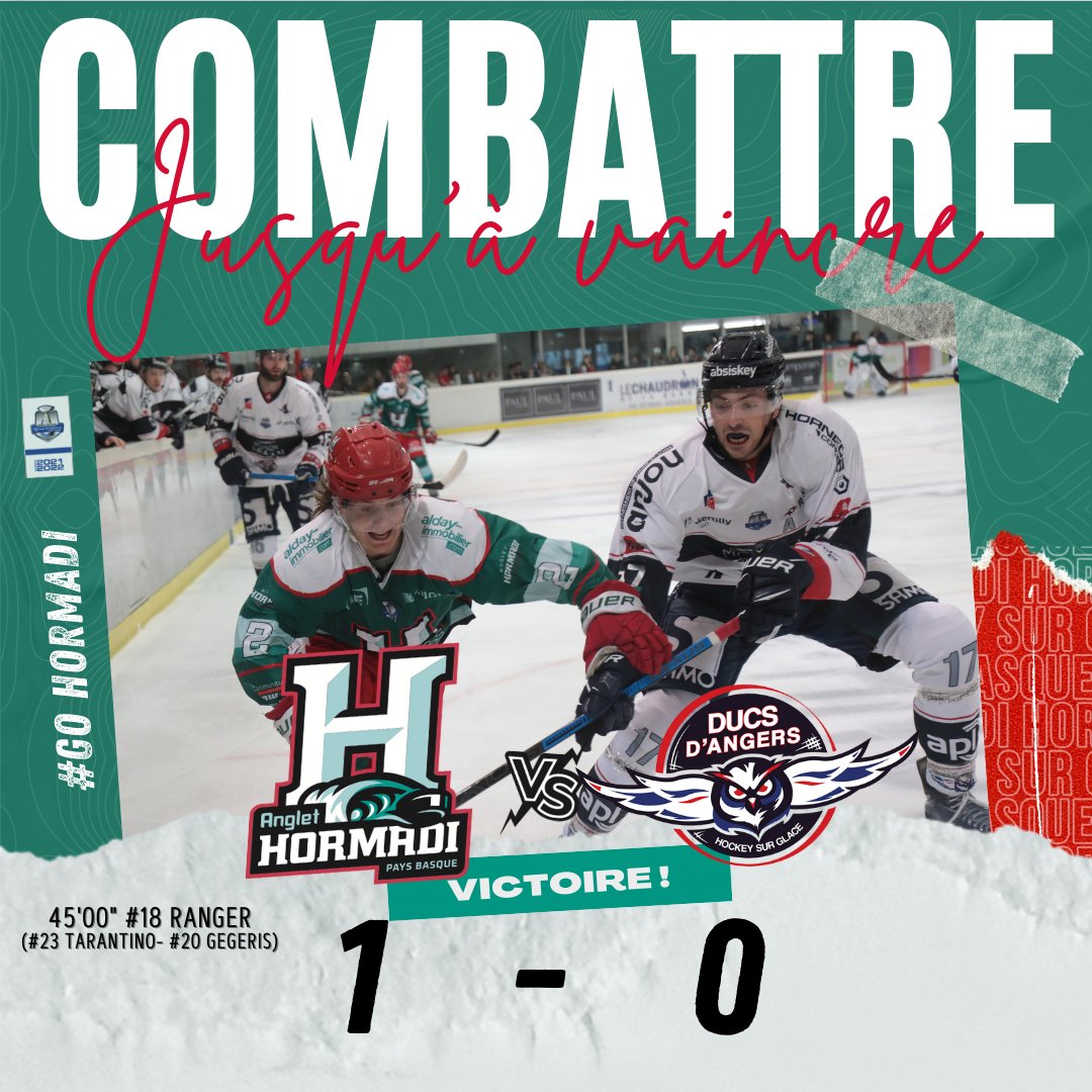 ⚡️ANG v/ ANG : VICTOIRE ⚡️

L'Hormadi crée la surprise ce soir en s'imposant contre <a href="/DucsdAngers/">Les Ducs d'Angers</a> ! 
Félicitations à l'équipe et à notre gardien #49 Florian HARDY pour son blanchissage 👊Trois points précieux sont remportés ce soir 💥