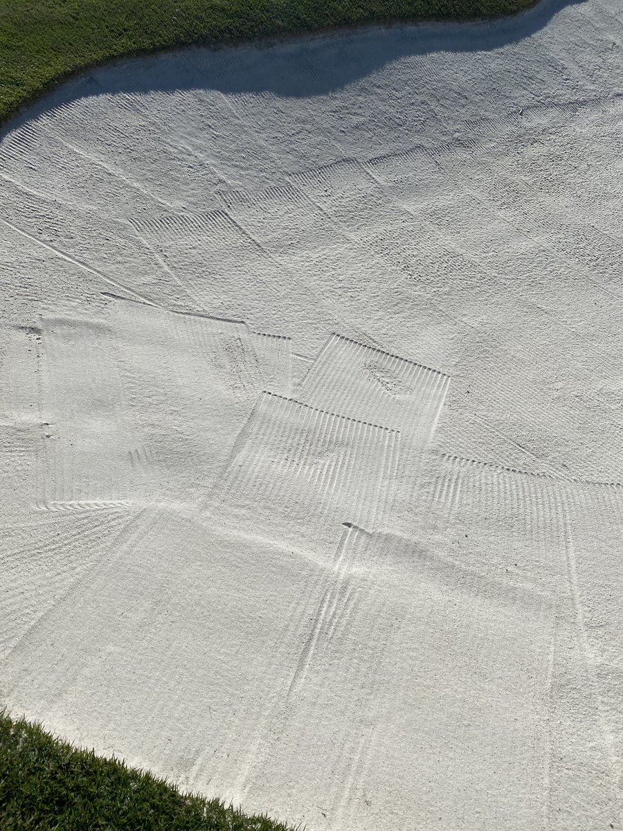 didlypro's tweet photo. If you raked this bunker on hole 14 at the Champions Tour Playoff Event today, you suck at raking a bunker!!! CPG would hire you at 3Jack National. https://t.co/8jFXRDGyqY
