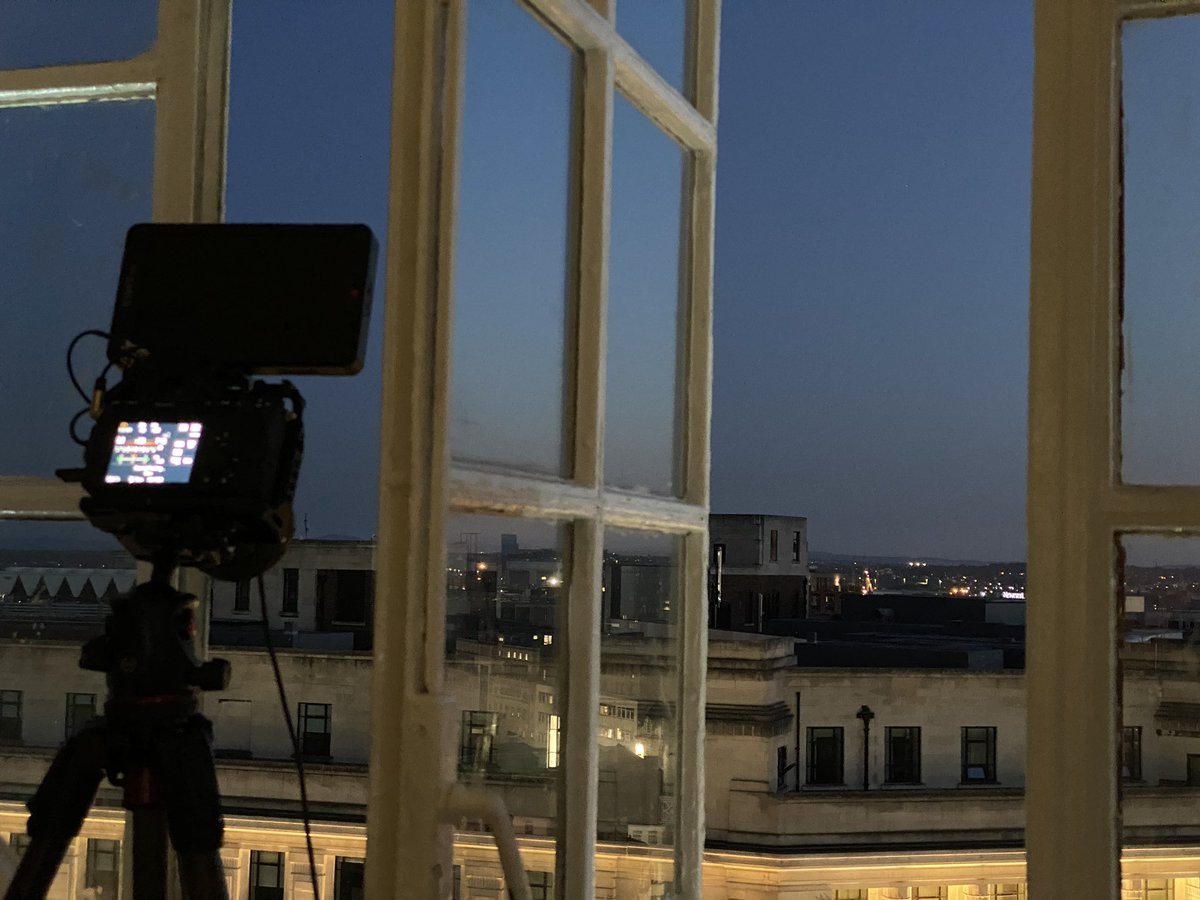 BugBond's tweet photo. @CultureLPool @SkyArts how the @TheNorthernTown team recorded the installation of @BobandRoberta Smith’s art “We Will Get Through This With Art” that hung well, below Epstein’s “Liverpool Resurgent” for the documentary #statuesredressed https://t.co/yfdnTOHZxC