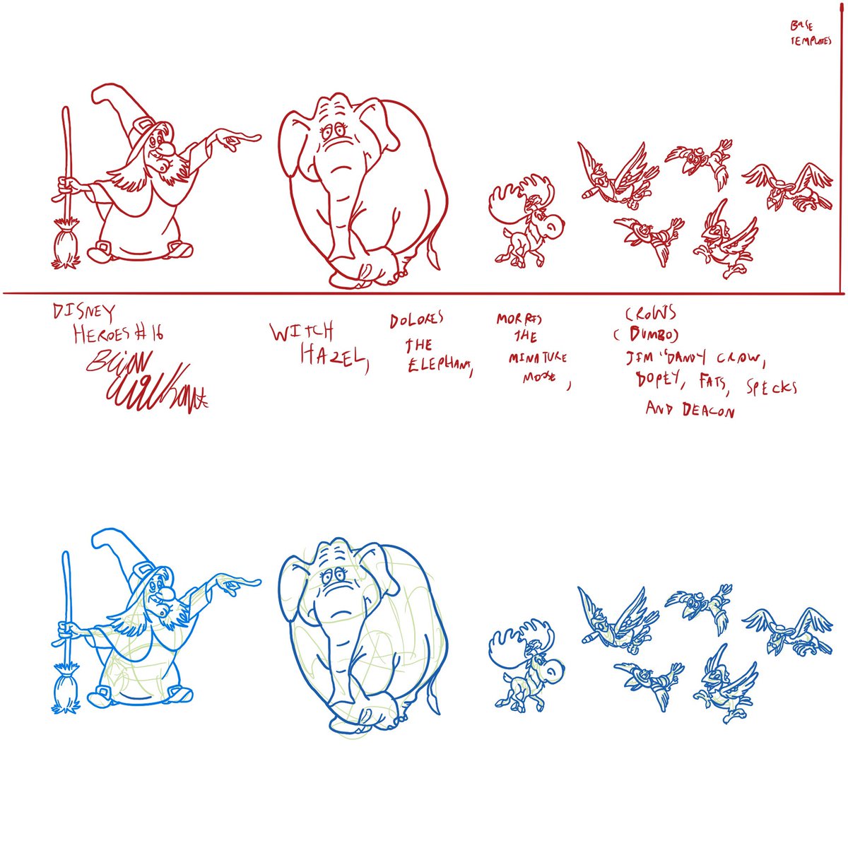 BrianUrquhart20's tweet photo. My 4th set of drawing exercises on Disney Heroes. #brianurquhartanimation #disney #procreate #cartoonart #petesdragon #thethreecaballeros #witchhazel #baymax #dumbocrows #ortensia #chiefohara #penguinwaiter #lambertthesheepishlion https://t.co/sIhg1wG8yo