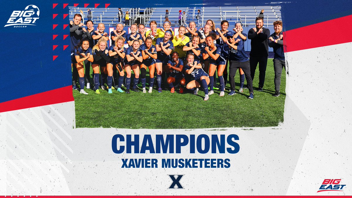 BIGEAST's tweet photo. 𝙓 𝙈𝘼𝙍𝙆𝙎 𝙏𝙃𝙀 𝘾𝙃𝘼𝙈𝙋𝙎!

@XavierWSOC takes home the #BIGEASTwsoc regular season crown, the second in three seasons for the Musketeers! https://t.co/4RqAMNjOIj