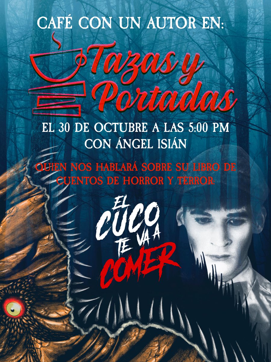 libros_eikon's tweet photo. Acompáñenos a celebrar la víspera de Halloween y dialogar sobre el libro de cuentos de horror El cuco te va a comer.  Ven con tu disfraz; adquiere tu copia del libro para firmarlo y llega con preguntas. No te olvides de llevar mascarilla y tarjeta de vacunación. https://t.co/BUv3wkeCSa
