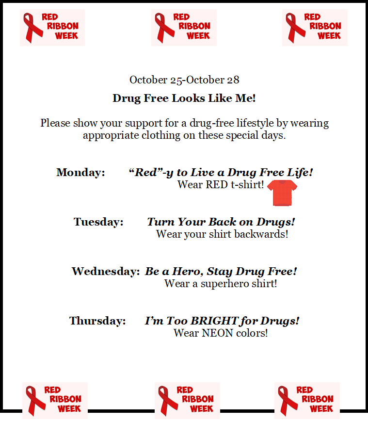 BrownElem's tweet photo. Starting Monday, October 25th, join us in celebrating #RedRibbonWeek! https://t.co/GtlqKq0TgY