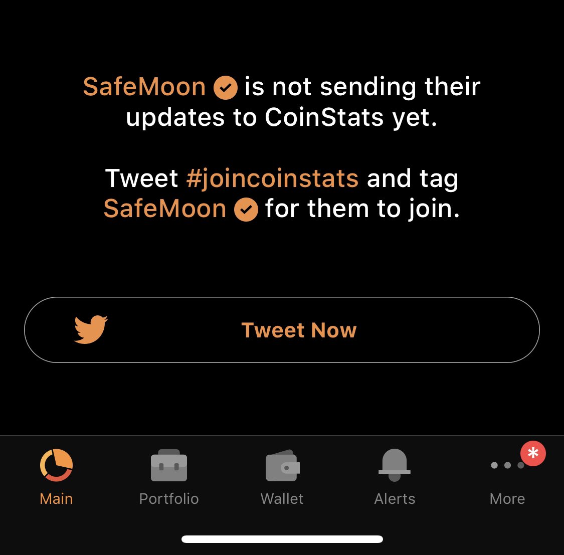 Hey guys, I know your busy, but this is the only crypto app that is available as a Widget in iPhone, and updates from the team would be awesome! <a href="/safemoon/">SafeMoon</a>, Please contact <a href="/coinstats/">CoinStats</a> to join #coinstatsupdates