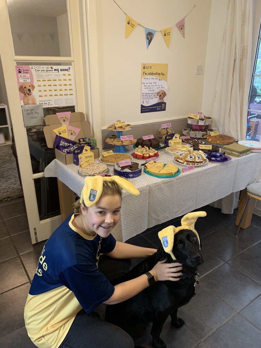 leighwasshaw's tweet photo. Wonderful day raising money for @guidedogs with a cake sale at our house. Our target was ยฃ90โฆthanks to incredible family and friends we raised a massive ยฃ286!! #GuideDogs90 #LifeChangers #GuideDogs #CakeSale #GuessTheName
@JudoCLeigh @GuideDogsNW @GuideDogsPress https://t.co/ft8VOmdFHn