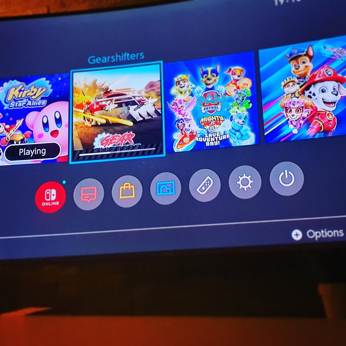 Adam_W_Conway's tweet photo. New game! #GearShifters by @RedPhantomGames @NumskullGames, BUT will the kids allow me to play it when there's competition like this.... 😂 #kirbyallstars #pawpatrolmightypups🐶🐾🚒 #pawpatrol #NintendoSwitch https://t.co/iryHK4aYZi