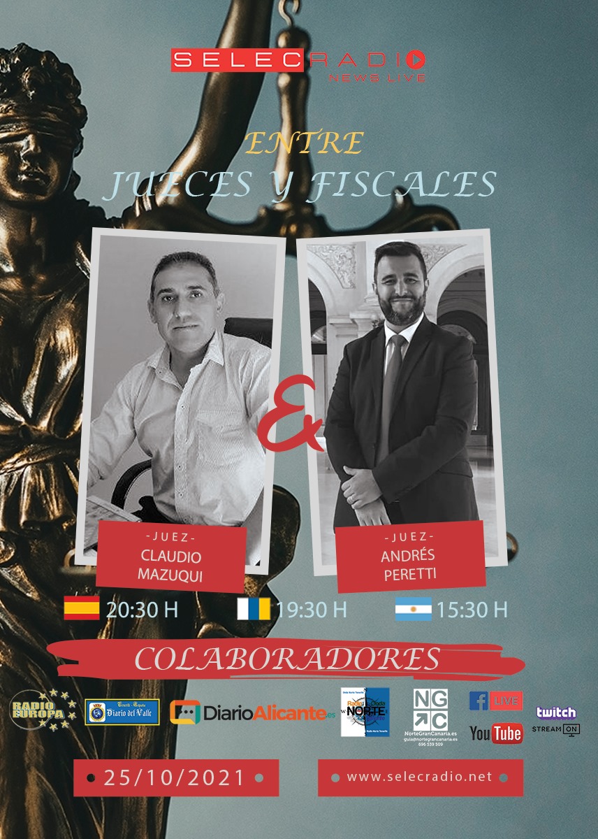 claudiomazuqui's tweet photo. 📻 Lunes 25/10 España 🇪🇸 20:30hs 🇦🇷 15:30  por @RadioSelec  #IslasCanarias 🇮🇨 junto al prestigioso Juez @Perettia
✅#ComunicaciónJudicial  @holaislascanarias 
Temática: #LenguajeClaro #LecturaFácil @ODICANARIAS 
🌐transmisión por: https://t.co/KANMOW37jQ
https://t.co/9DqWLM5QF8 https://t.co/SZsMGZvhWa