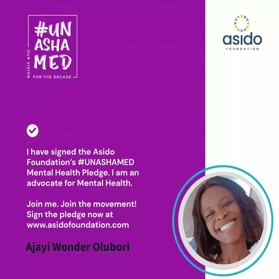 ACNUnilag's tweet photo. Take the Pledge now with the link https://t.co/ZCqyPnxWZf

Support Mental Health Awareness.

We rep Mental Health!

We are #unashamed. https://t.co/89DdHXXHob
