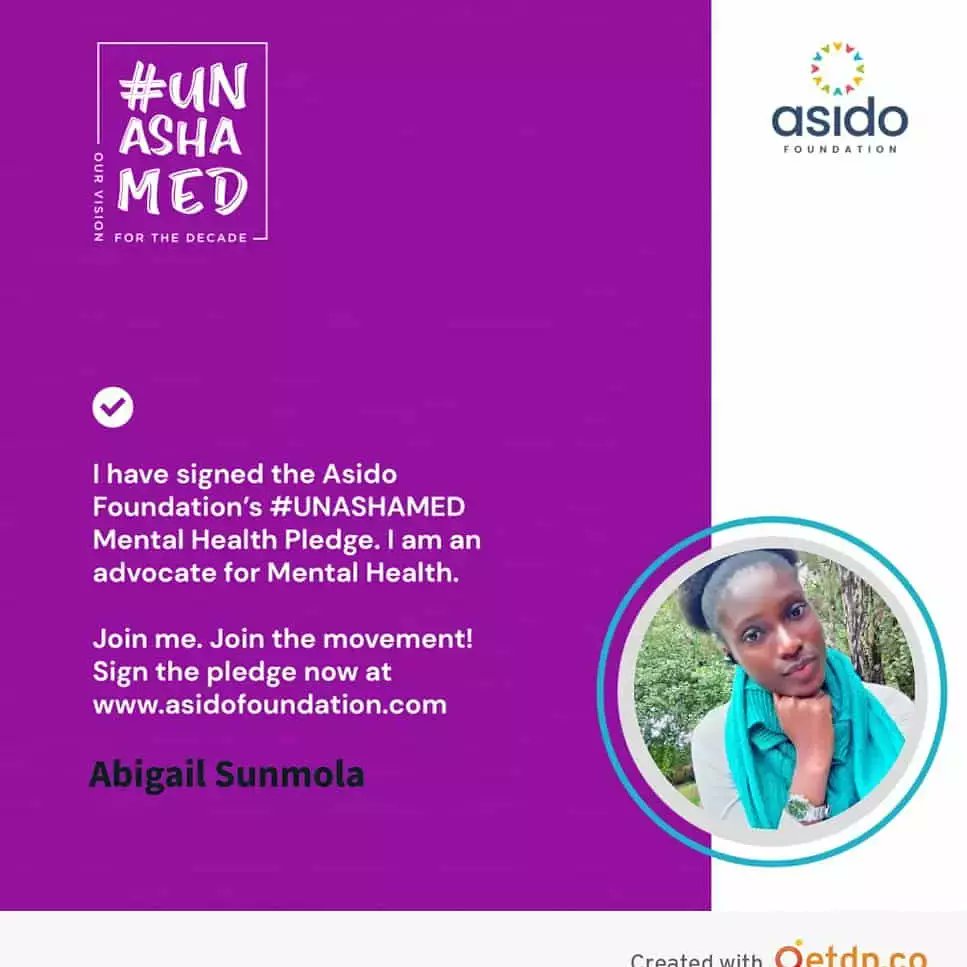 ACNUnilag's tweet photo. Take the Pledge now with the link https://t.co/ZCqyPnxWZf

Support Mental Health Awareness.

We rep Mental Health!

We are #unashamed. https://t.co/89DdHXXHob