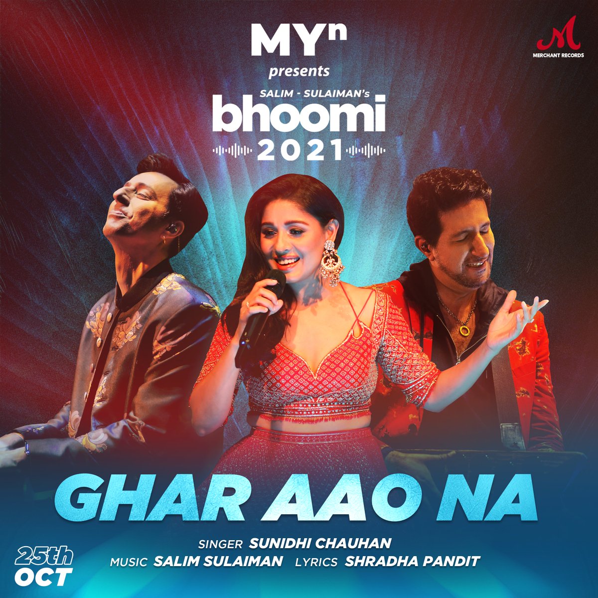 Another week, another gift from Salim Sulaiman music. 
Presenting #GharAaoNa featuring @SunidhiChauhan5
with @salim_merchant  @Sulaiman on MYn. Download the app now for exclusive BTS with Sunidhi Chauhan. #MYnPresentsBhoomi2021 
#bhoomi2021 #bhoomi #SalimSulaiman