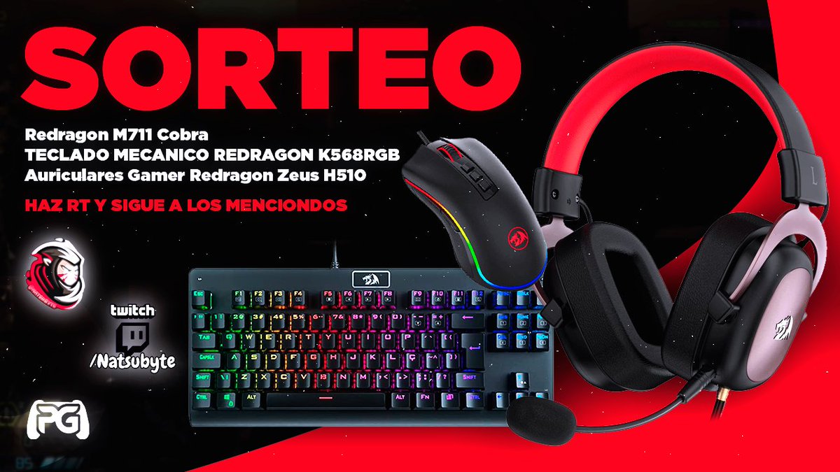 ProGamesTM's tweet image. 📌🎁#SORTEO DE 7 DIAS💥

🔹️Teclado mecánico + Mouse gaming + Auriculares Gaming

▫️Para participar: Haz RT, sigue a @ProGamesTM y @GAndroid_es

▫️Sigue a: Twitch.tv/natsubyte (Opcional, +%10 posibilidades de ganar)

🔹️Termina: 31/10👍

¡SUERTE! 🍀