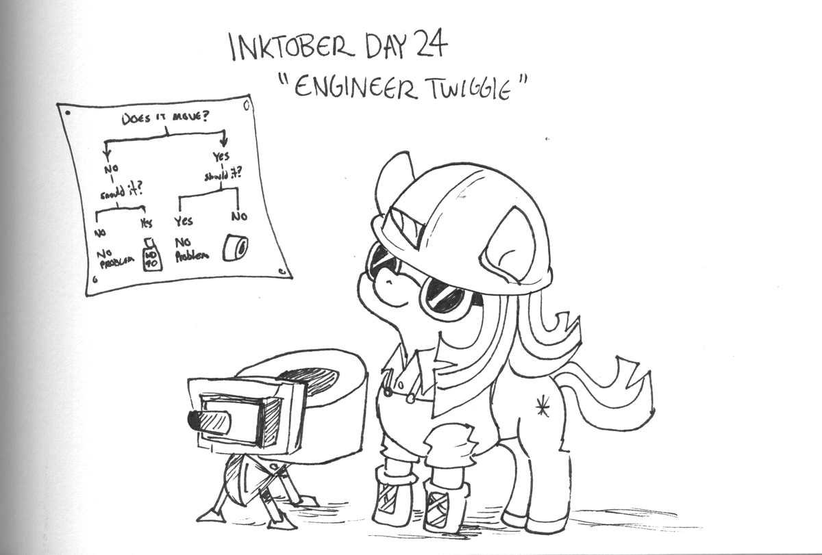 TJPones's tweet photo. Inktober Day 24 - "Twigineer" https://t.co/Qx2I6Ox9jj