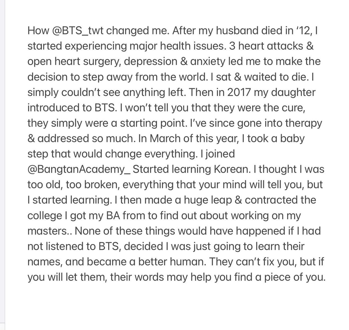 btsarmymom73's tweet photo. Hey to my +40 moots if you are comfortable, please share your story. https://t.co/HQxjFMCJNx