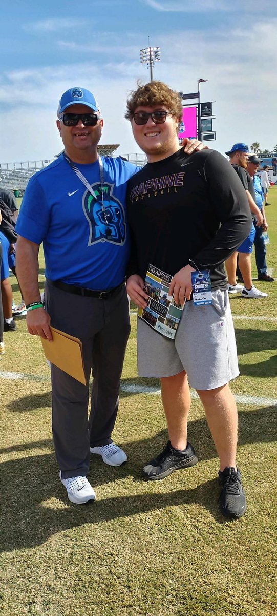 GalmicheJacob's tweet photo. Had a great game day visit at the University of West Florida! Go Argos! @CoachKrutsch @ssaulnier1 @DaphneFBTrojans @GoArgos https://t.co/7ZQtfq1pHb