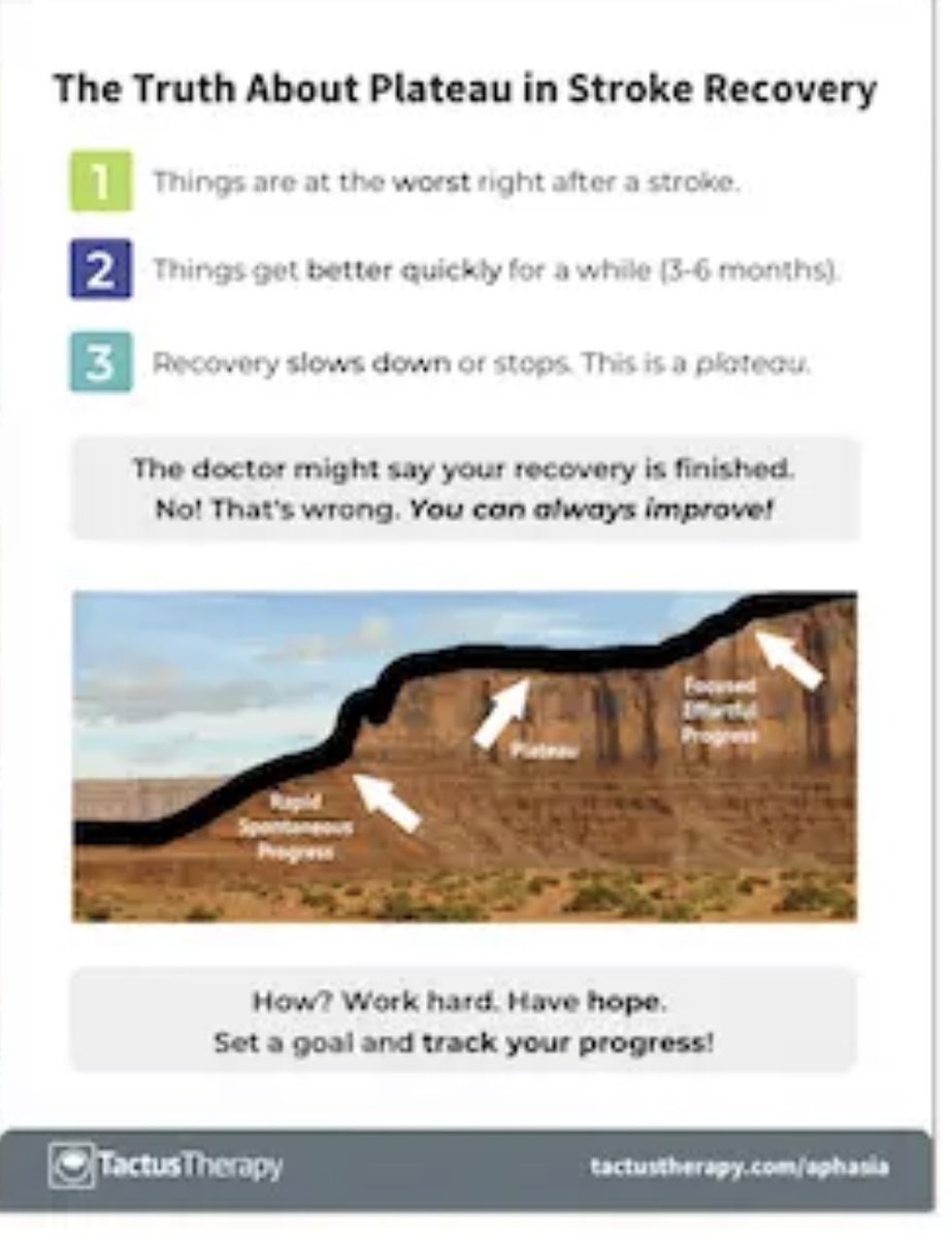 IsbellTristen's tweet photo. Bust the myth! Your recovery isn’t finished. You can always improve! #EauCLamarAphasia https://t.co/rHVHSuZONW