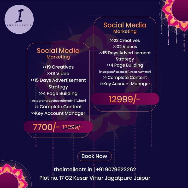 Intellects_01's tweet photo. 20 Days-:
>19 Creatives>01 Video>15 Days advertisement strategy>4 Page Building>Complete content>Key account manager at just Rs. 7700/-

Monthly-:
>22 Creatives>02 Video>15 Days advertisement strategy>4 Page Building>Complete content>Key account manager at just Rs. 12999/- https://t.co/Z77HoGUrfR