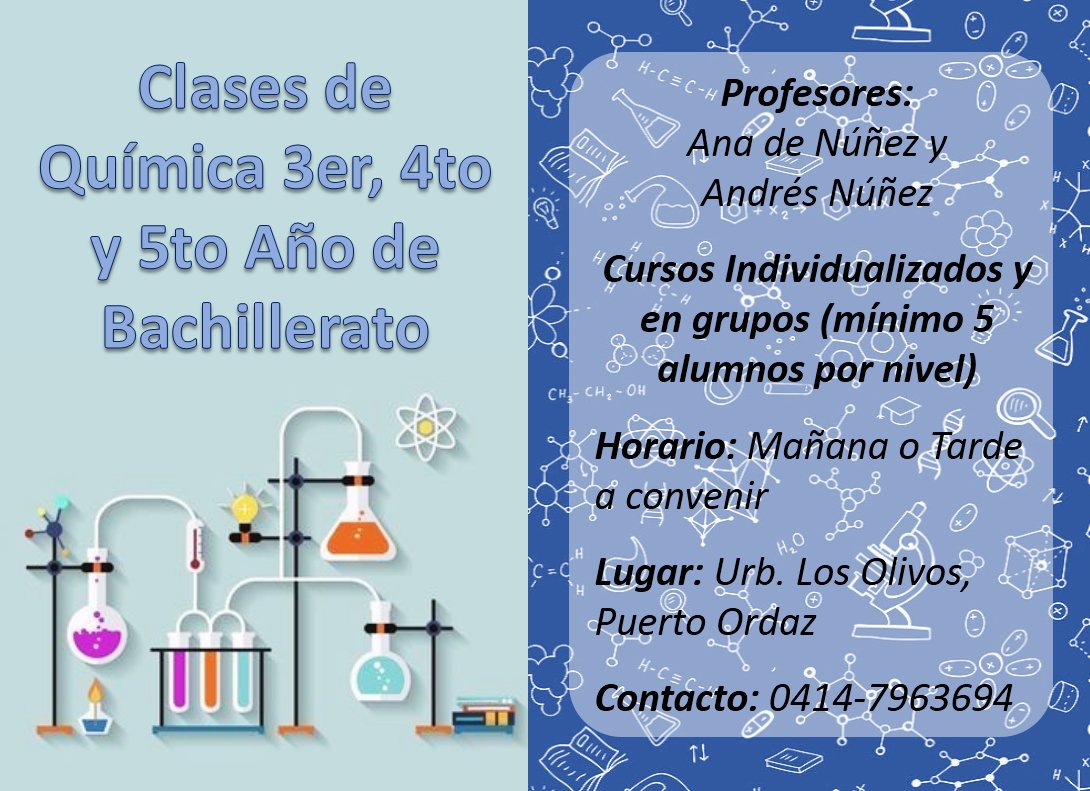 uplink1986's tweet photo. Los mejores profesores de Química de Puerto Ordaz con más de 40 años de experiencia, ya jubilados pero la situación no les permite quedarse de brazos cruzados y por eso vuelven al ruedo para seguir transmitiendo sus enseñanzas con la mejor pedagogía y pasión que los caracteriza! https://t.co/dyIC8xdL9i