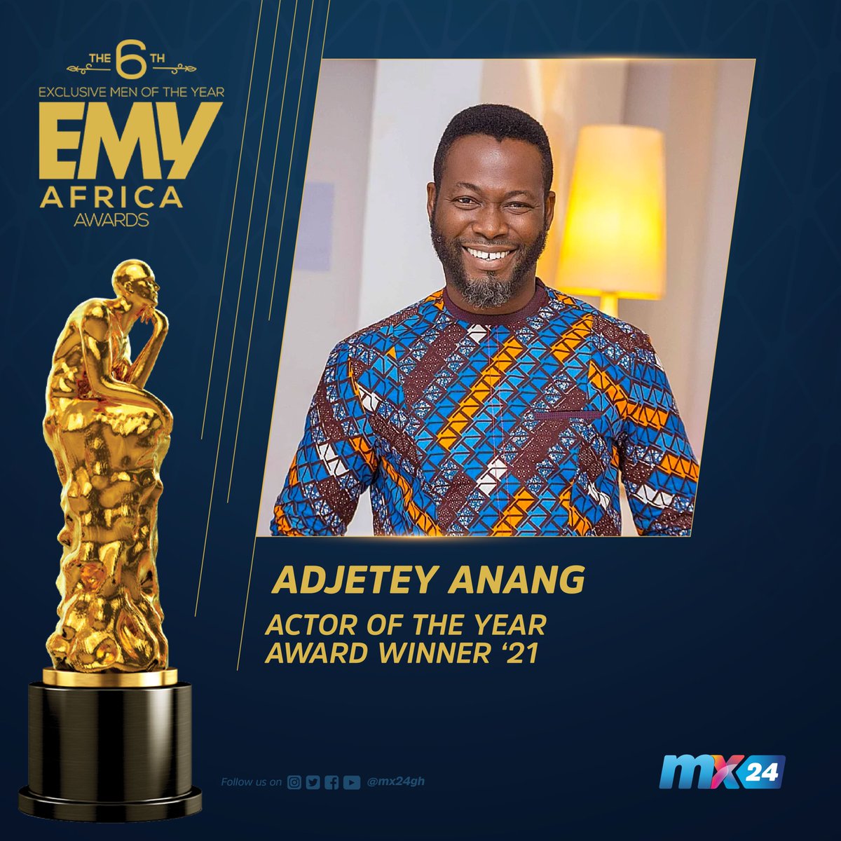 mx24gh's tweet photo. Congratulations once again to @stonebwoyb @adjeteygh @benkoku @sadiqabdulaiabu on reaching for greatness and being awarded at the 6th EMY Africa Awards 2021.

@emyafrica
(1/2) 

#mx24gh #funfearlessfactual #mx24events #awards #emyafrica21 https://t.co/ikJOra8Ovg