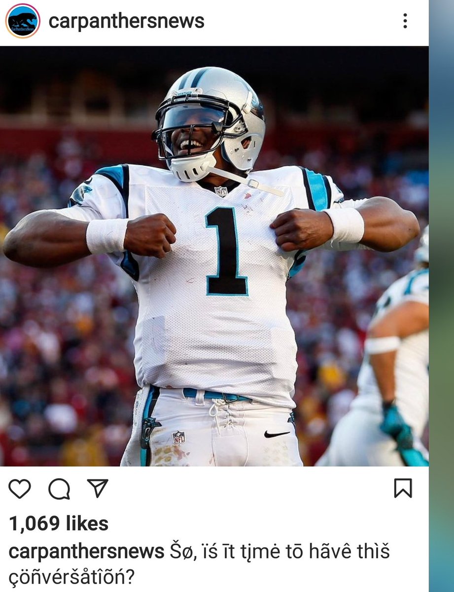 AriMendlovitz's tweet photo. Why not??? #CarolinaPanthers #CamNewton https://t.co/DDRvrXcF4K