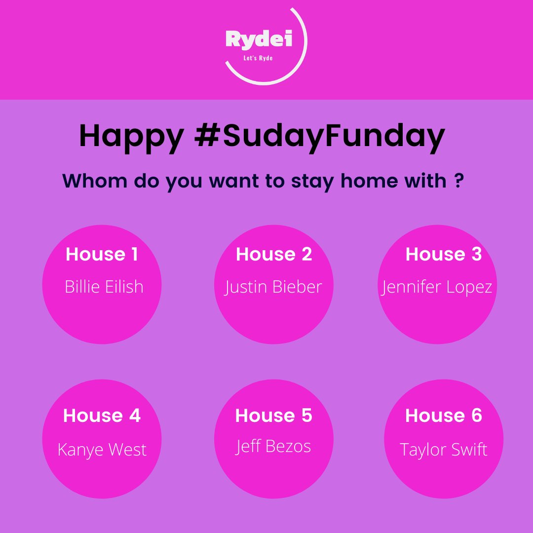UsaRyde's tweet photo. Happy #SundayFunday Whom do you want to #StayHomeWith? https://t.co/YJ0EwwJqgl