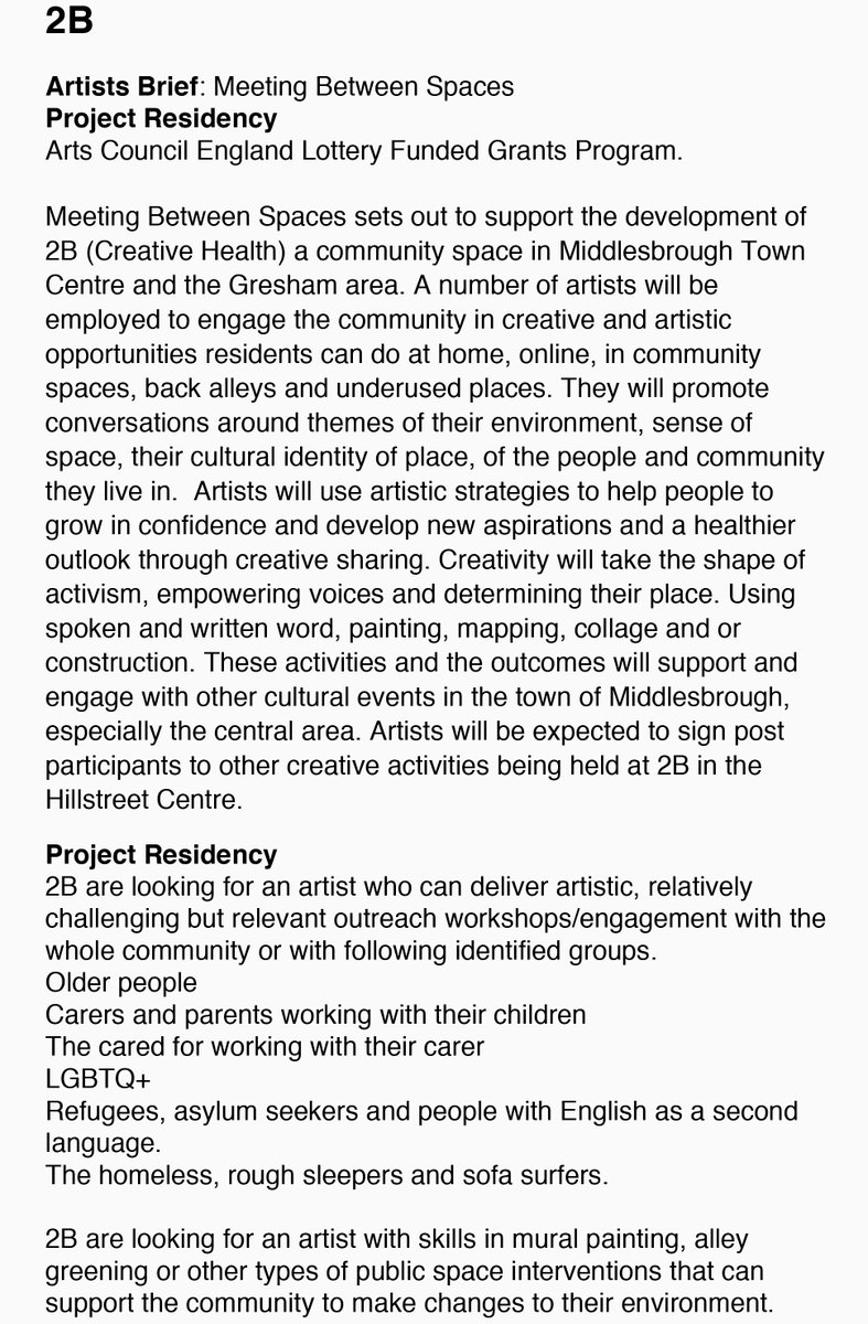 2Bartcentre's tweet photo. 2B thank you lottery player, lover of the arts. Reaching out for the community 
@ace_national Lottery Funded project grants.
Meeting Between Spaces 2 #artist #opportunities  #support #community #engagement see below.
@Transitions_17 @TeesTweets
contact @2bcreativehealth@gmail.com https://t.co/tJ1fQtYHMP