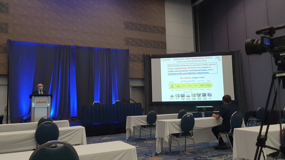 So glad to be at <a href="/INFORMS/">INFORMS</a>2021 at Ignacio’s keynote on Enterprise Wide Optimization! #GrossmannGroup #PSE #ORMS #KnightsOfMIP <a href="/CMU_ChemE/">Carnegie Mellon Chemical Engineering</a> @INFORMS <a href="/CMU_INFORMS/">CMU INFORMS</a>