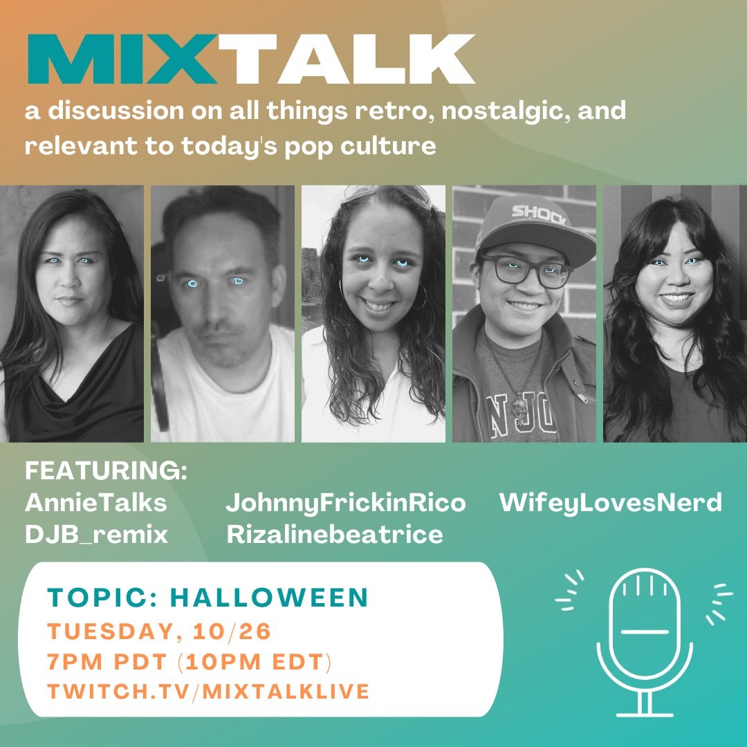 FrickinRico's tweet photo. Go grab some spice and fold some time and join the MIX TALK LIVE crew for some Halloween edition fun.
Tune in for our next live episode: tuesday, 10/26 7pm pdt/10pm edt
https://t.co/zdxSbbScRn
#MixTalkLive #Podcast #Twitch https://t.co/Rcie99EXZB