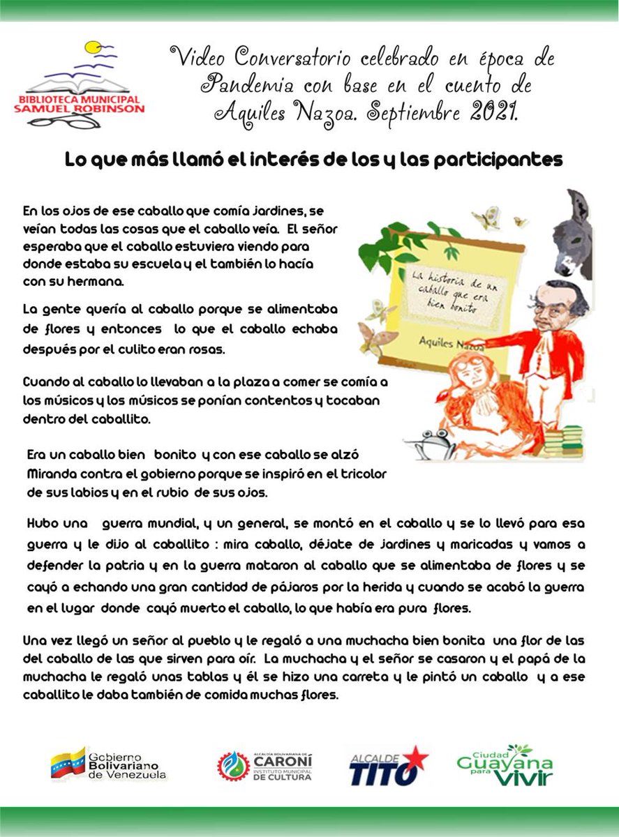 Cultura_Caroni's tweet photo. #24deOct Día Internacional de la Biblioteca
@amarcanopsuv
@OviedoPSUV
#CaroniTieneConQué
#CulturaTieneConQué
#GuayanaParaVivirTieneConQué https://t.co/N0Buv7Cbg6