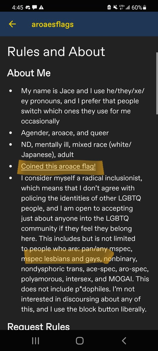 DABlPHOBIA's tweet photo. so creator of aroace flag supports mspec lesbians can we stop using it now https://t.co/8VVCffBKRJ