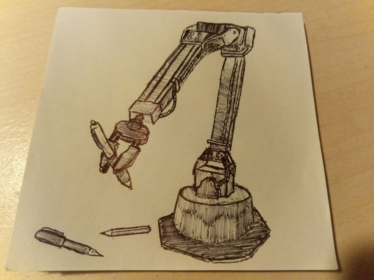 JinxPliskin's tweet photo. "robot using pen" - an art a day (day 8)

tomorrow's prompt: Fireplace https://t.co/cSVTQD2gY3
