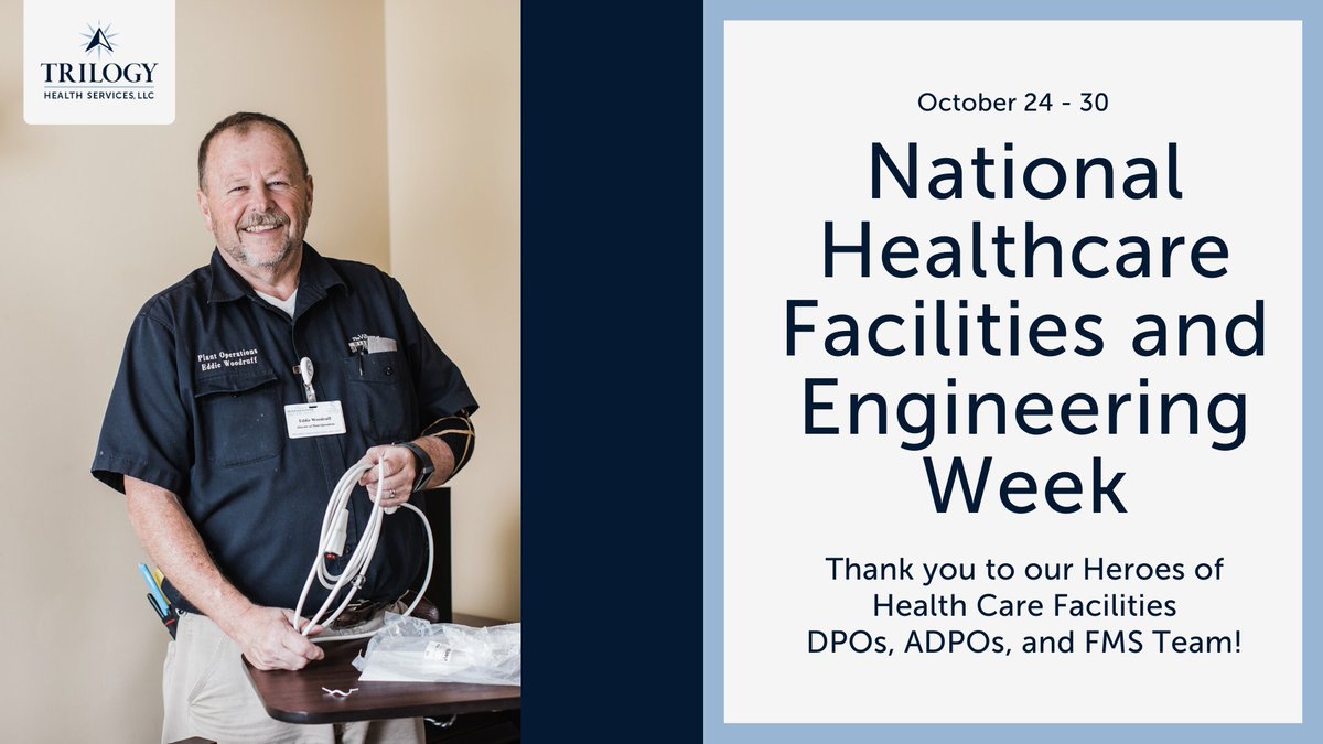 Trilogy_Careers's tweet photo. It's National Health Care Facilities and Engineering Week! Now more than ever we celebrate the important role our facility team members have in ensuring a safe and efficient environment for our residents and employees. Thank you for all you do! #HealthCareHeroes #HealthEngWeek https://t.co/4IF4RiyOhk