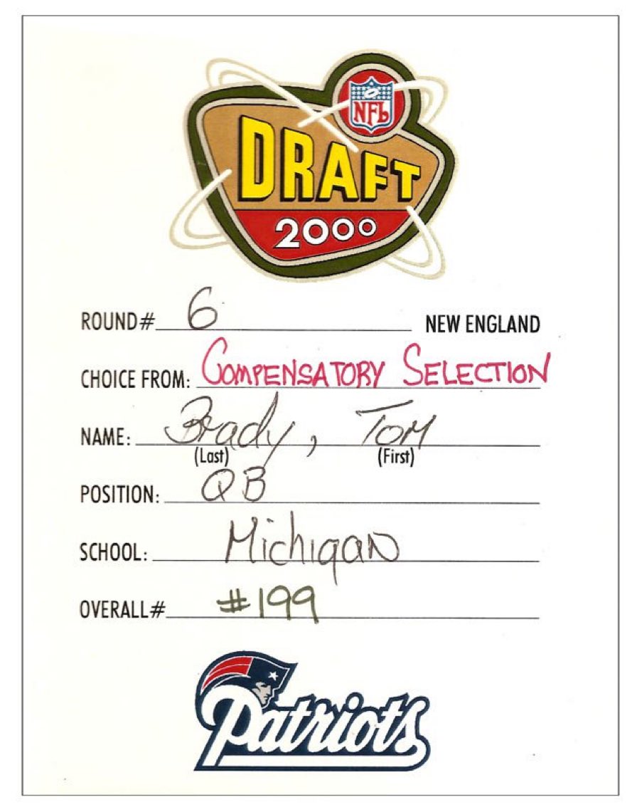 98rocktampabay's tweet photo. Not bad for round 6, #199 eh? #Mr600 @TomBrady https://t.co/vnaDcx7jfr