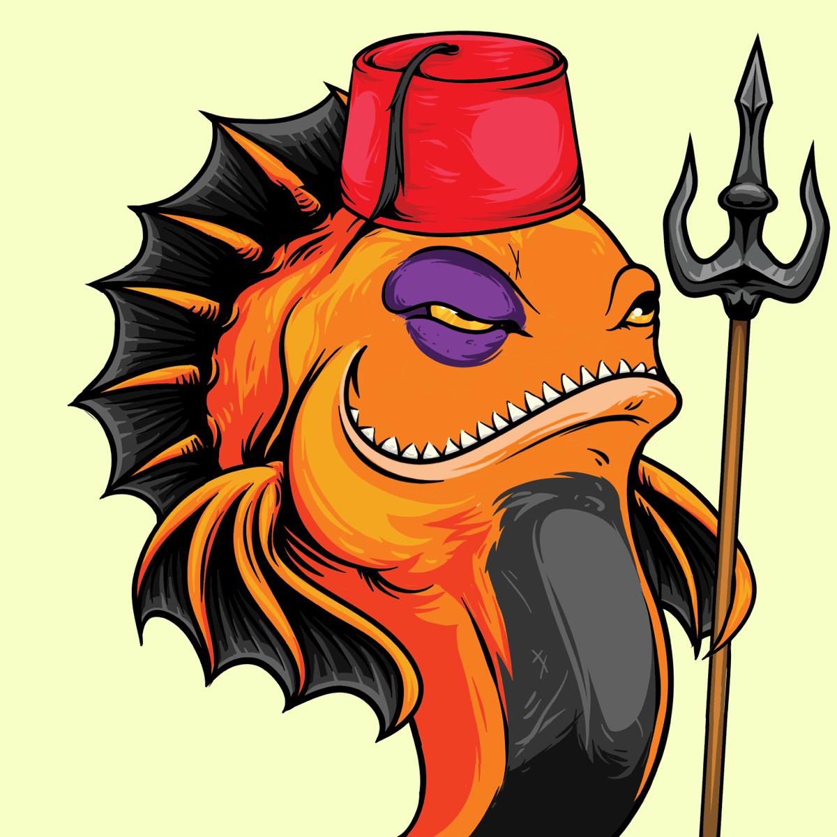 Latest catch - @SolanaPiranhas  #207 - this dude looks tough!  #SolanaNFT