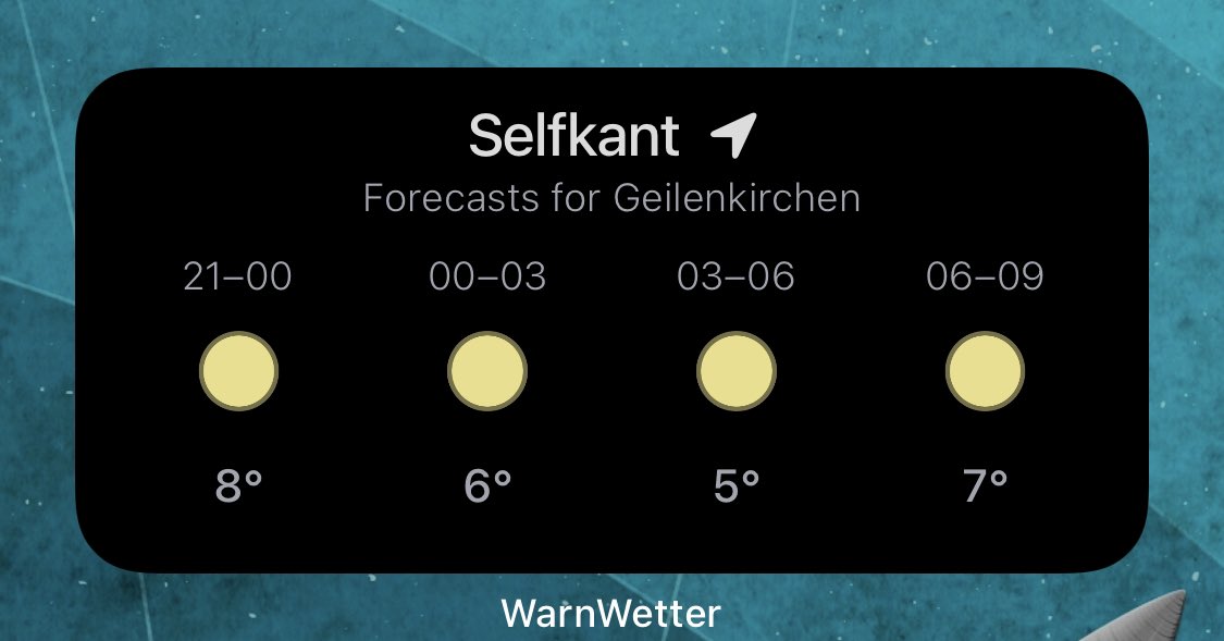 rengoooo's tweet photo. @DWD_presse bin ich der Einzige mit einem sonderbaren Standort im iOS Widget eurer WarnWetter App? Beim neu hinzufügen passt der Standort, nach der Aktualisierung des Widgets bin ich dann in Selfkant bei Geilenkirchen 🤔😂 #WarnWetter https://t.co/jbdm2VCNiy