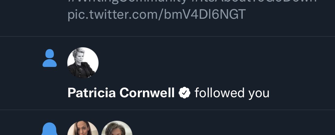 You guys, Patricia Cornwell followed me and I’m fangirling 🤣

#PatriciaCornwell #ScarpettaMysteries #AmWriting #Writing #WritingCommunity