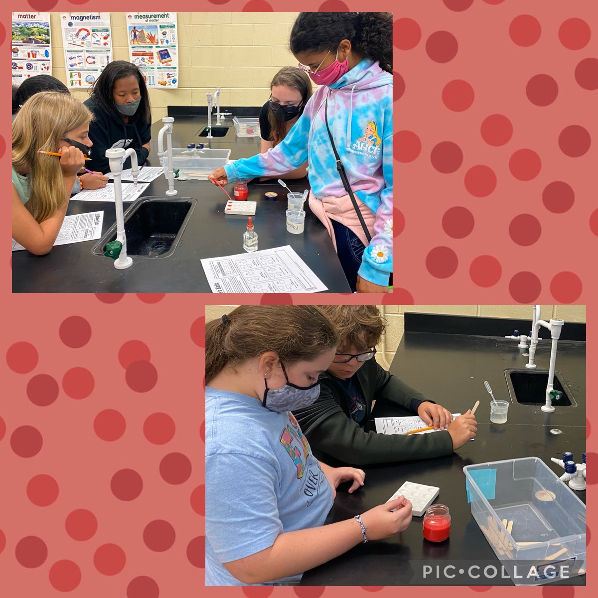 STEM students using anti serum to test synthetic blood samples to determine blood type. <a href="/TFAA_Rams/">Thurman Francis</a> <a href="/RCS_STEM/">Stephanie Finley</a> #ramtastic