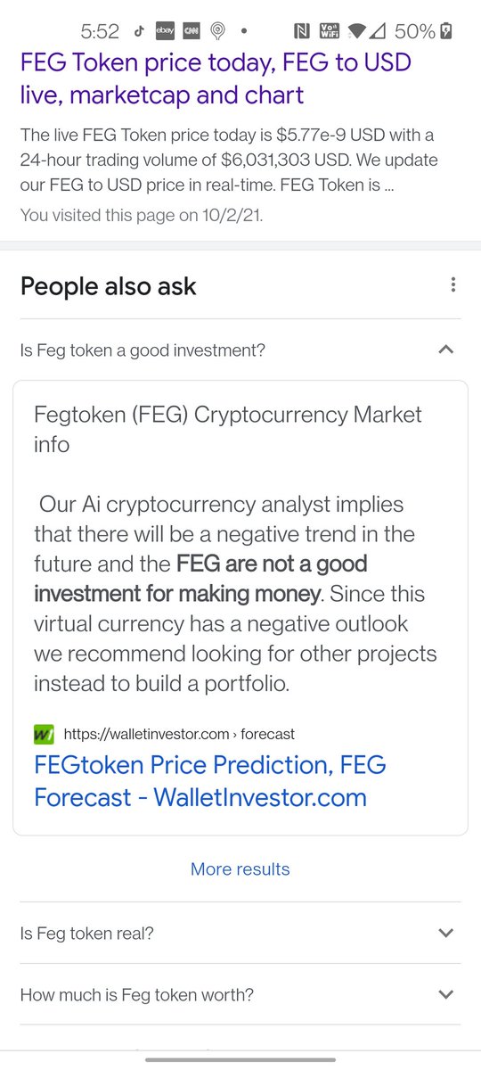 AndyVar82581199's tweet photo. @FEGtoken @DeHealth_World #1 priority Get rid of this on Google search for feg token. https://t.co/Peo6T5S04m