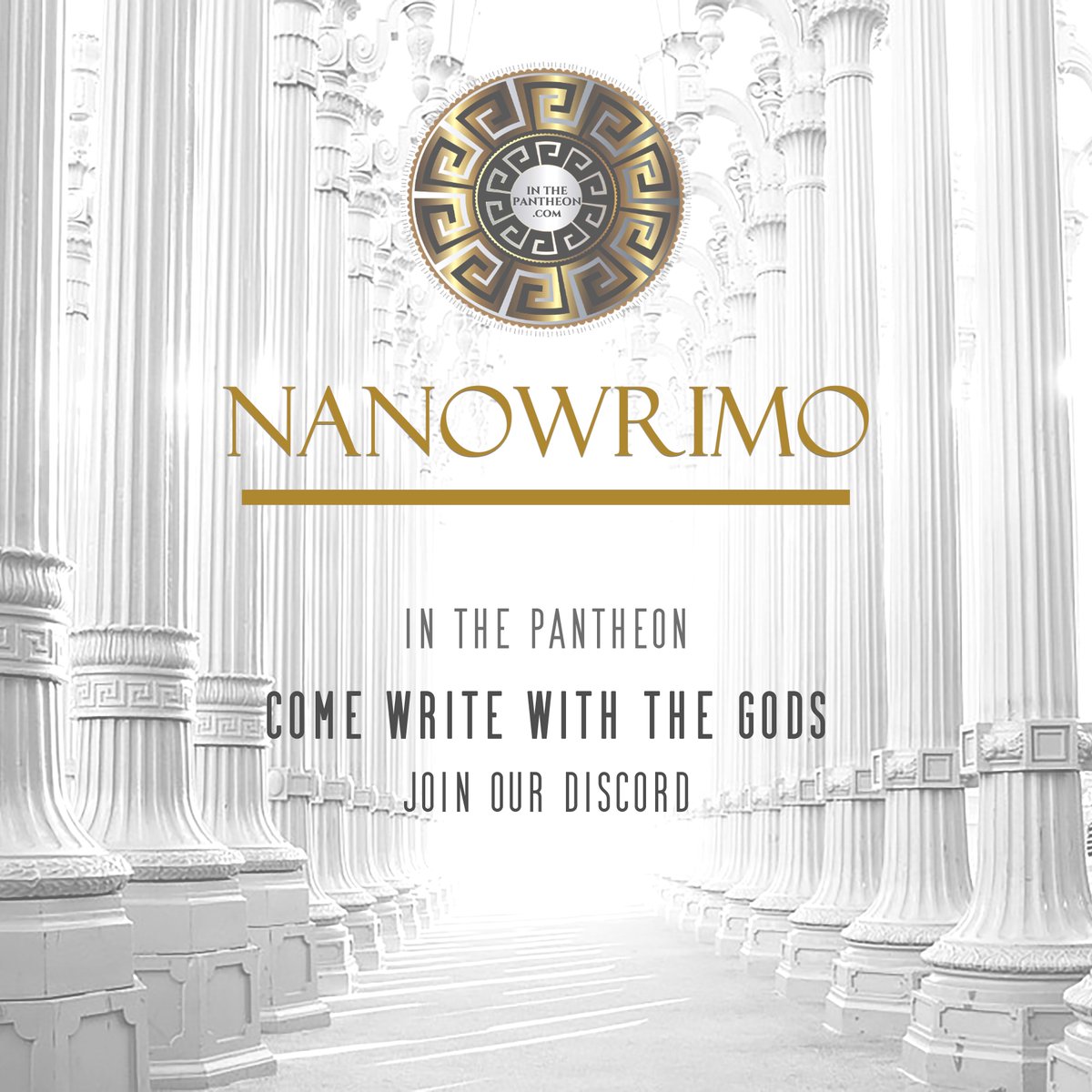 We're doing it again! If you plan on doing #NaNoWriMo this year, come join us on our Discord server. We've got workshops and giveaways, sprints and tons of support! Our kickoff event is 11/1 6-9pm EST #InThePantheon #WritingCommunity discord.gg/epsgQNzU