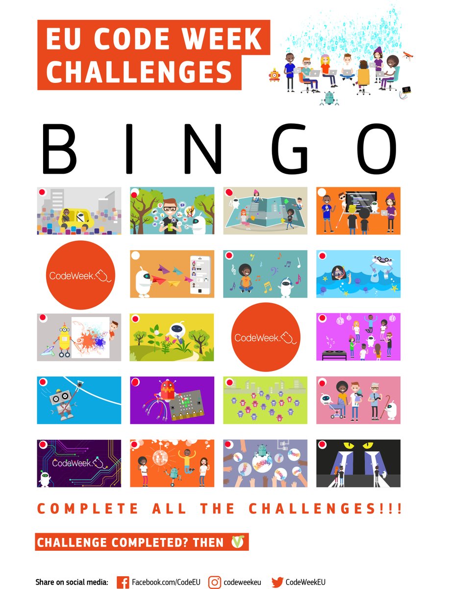 MaGiBattaglia's tweet image. Patience the Chatbot was not suitable for the age of my students, so we can't do #CodeWeek4AllChallenge Bingo🙁?