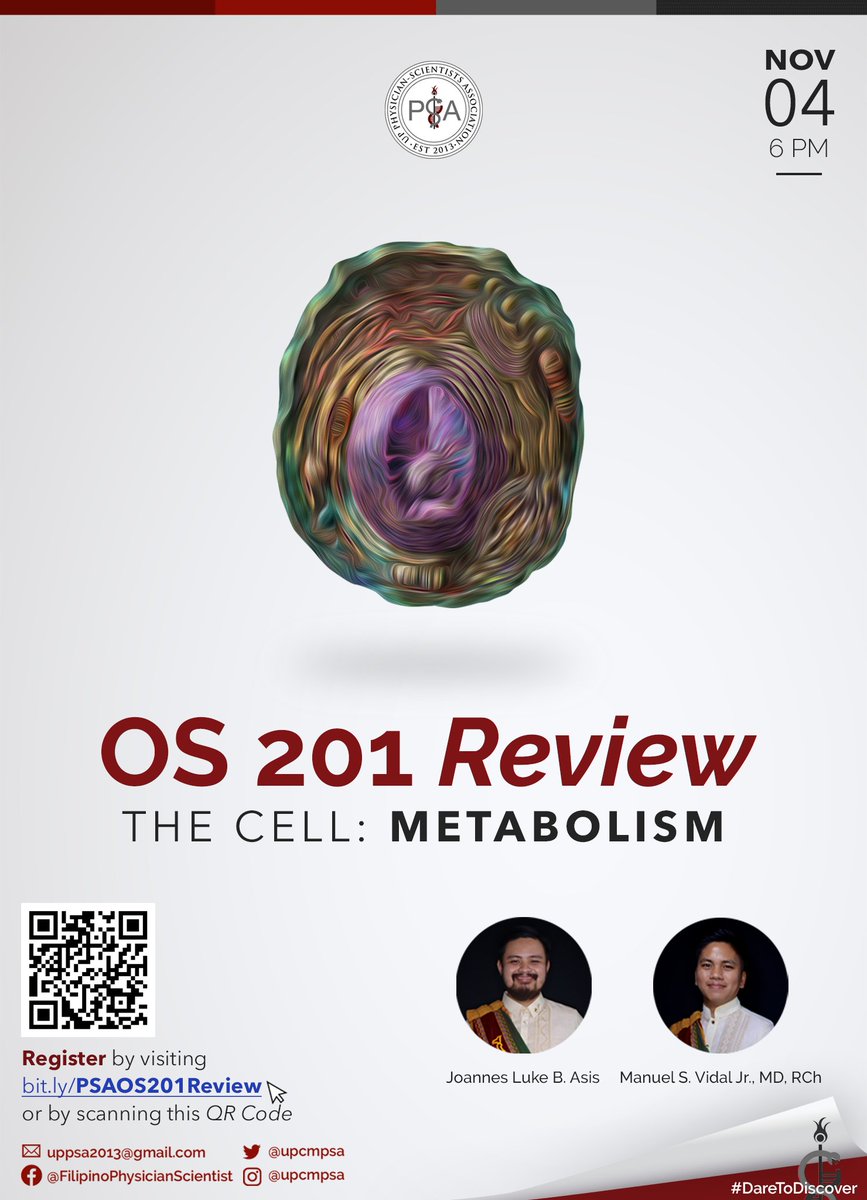 upcmpsa's tweet photo. Hello, UPCM Class of 2026! 👋
Ace your Metab exam by joining UP PSA’s annual review session, OS 201 Review - The Cell: Metabolism, on November 4 (Thursday) from 6 to 8:30 PM via Zoom.
Register here: https://t.co/ttYXWFJrul
See you all on Nov 4! ☺️
#UPPSA #DareToDiscover https://t.co/qQWlavwox9